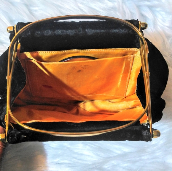 Vintage Black Velvet purse - Picture 5 of 8